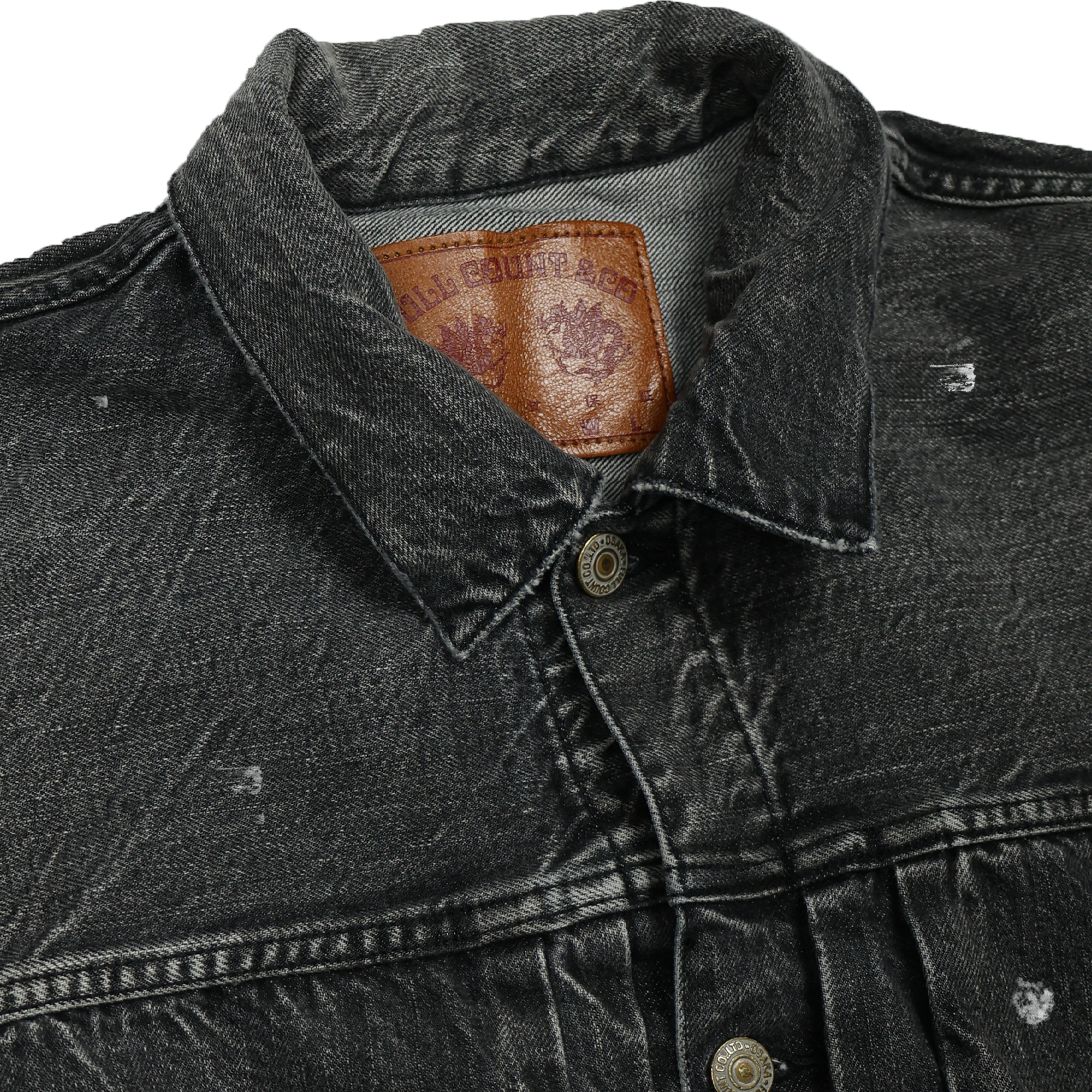 2102BKHW-SP - Type 2 Black Denim Jacket Dartford Splatter