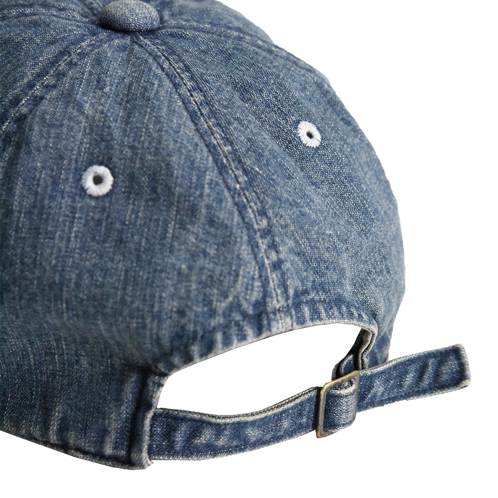 6843 - 6 Panel Denim Baseball 'F' Cap - – FULLCOUNT
