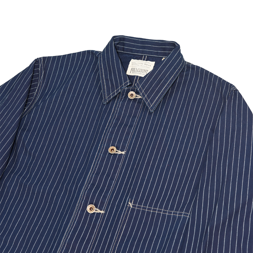 8HU INDIGO WABASH STRIPE CHORE JACKET-