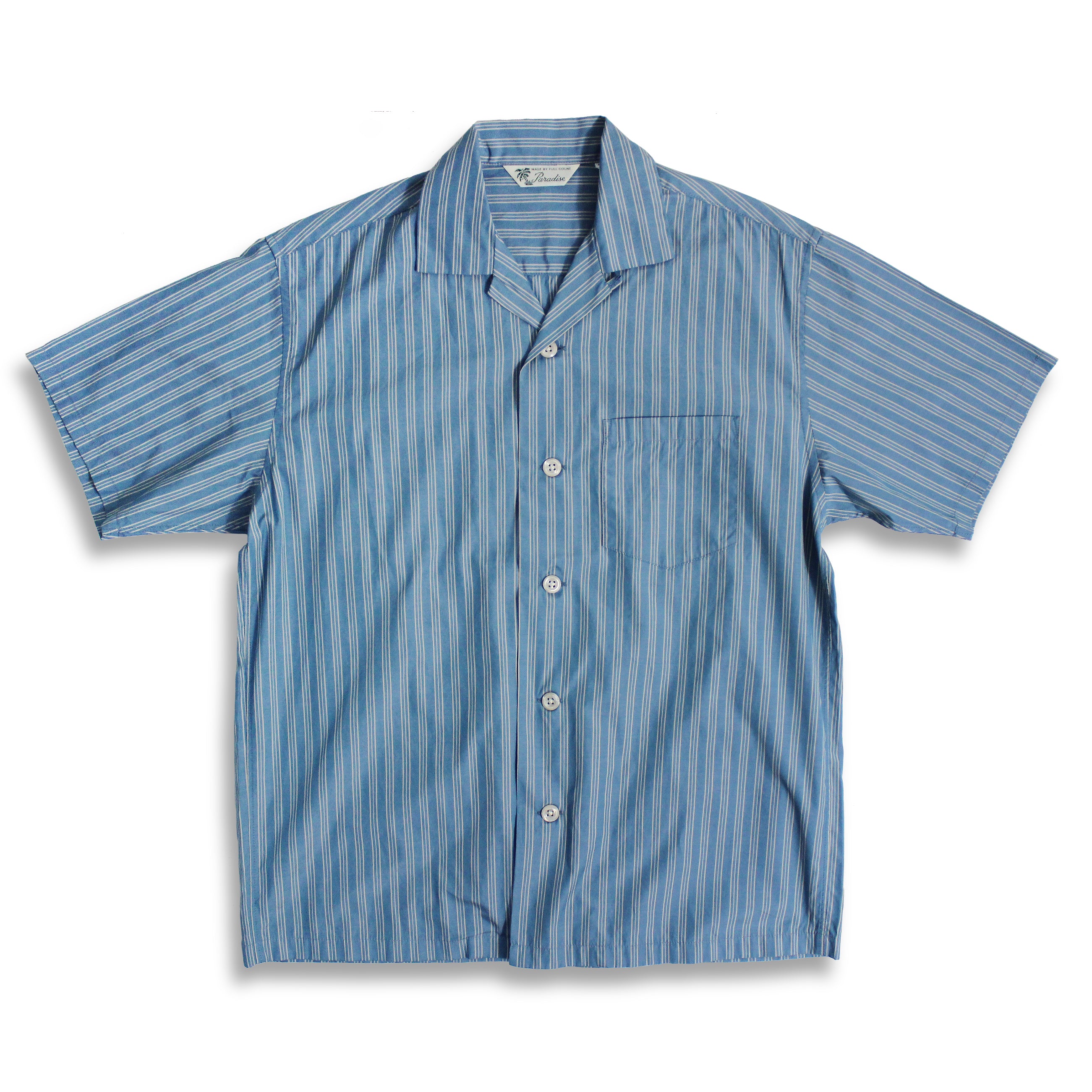 4053 -Stripe Open Collar Shirt – FULLCOUNT