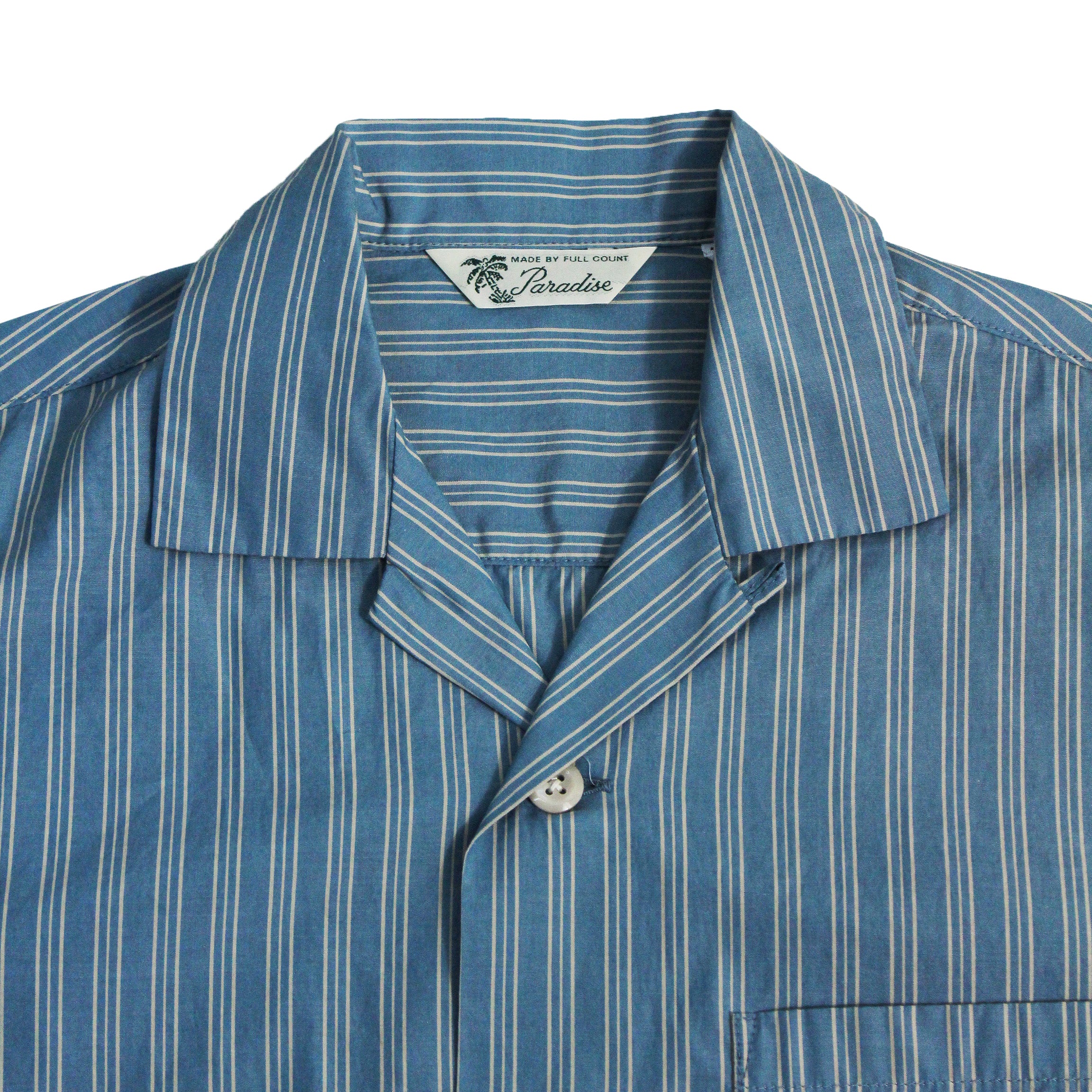 4053 -Stripe Open Collar Shirt – FULLCOUNT