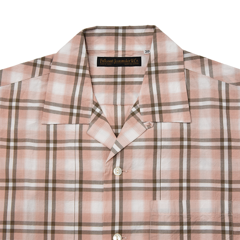 4075-2 Broad Check Open Collar Shirt – FULLCOUNT
