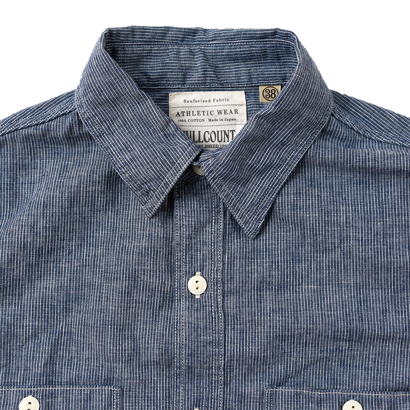 4810-23 Stripe Chambray Shirt – FULLCOUNT