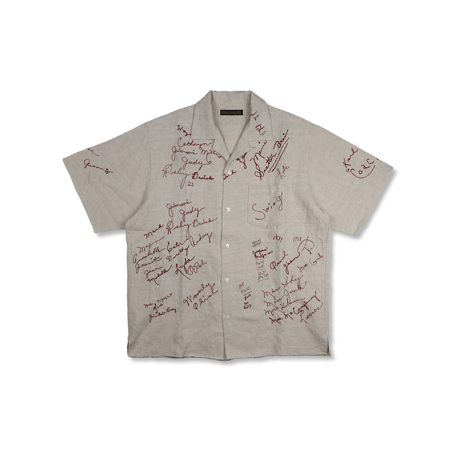 [2026SS] 4100-1 Embroidery Signature Open Collar S/S Shirt