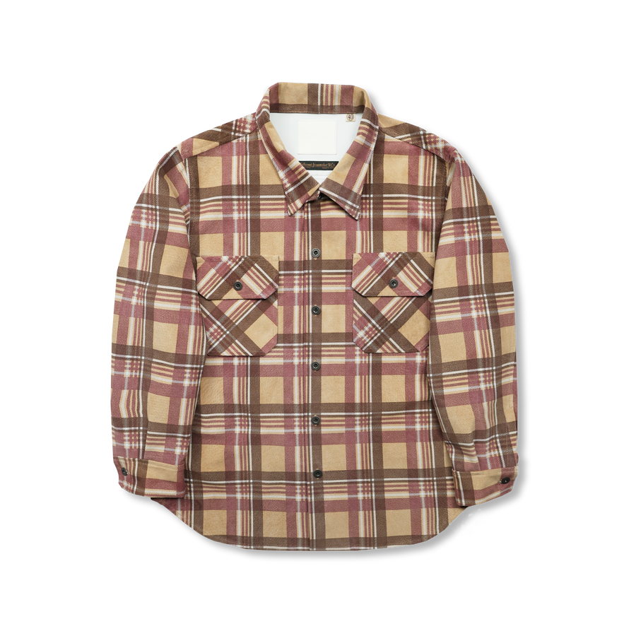 [2025AW] FL-4000 Suede Leather Check Work Shirt