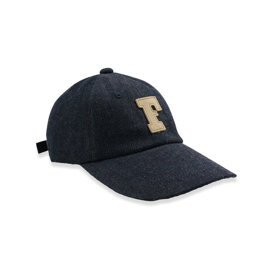 [2026SS] 6843L 6Panel Low-Crown Denim Baseball ’F’ Cap