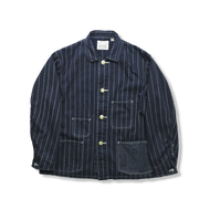 ジャケット・アウター 8HU INDIGO WABASH STRIPE CHORE JACKET LC King Wabash Stripe Chore Coat - Made in the USA – LC King Mfg