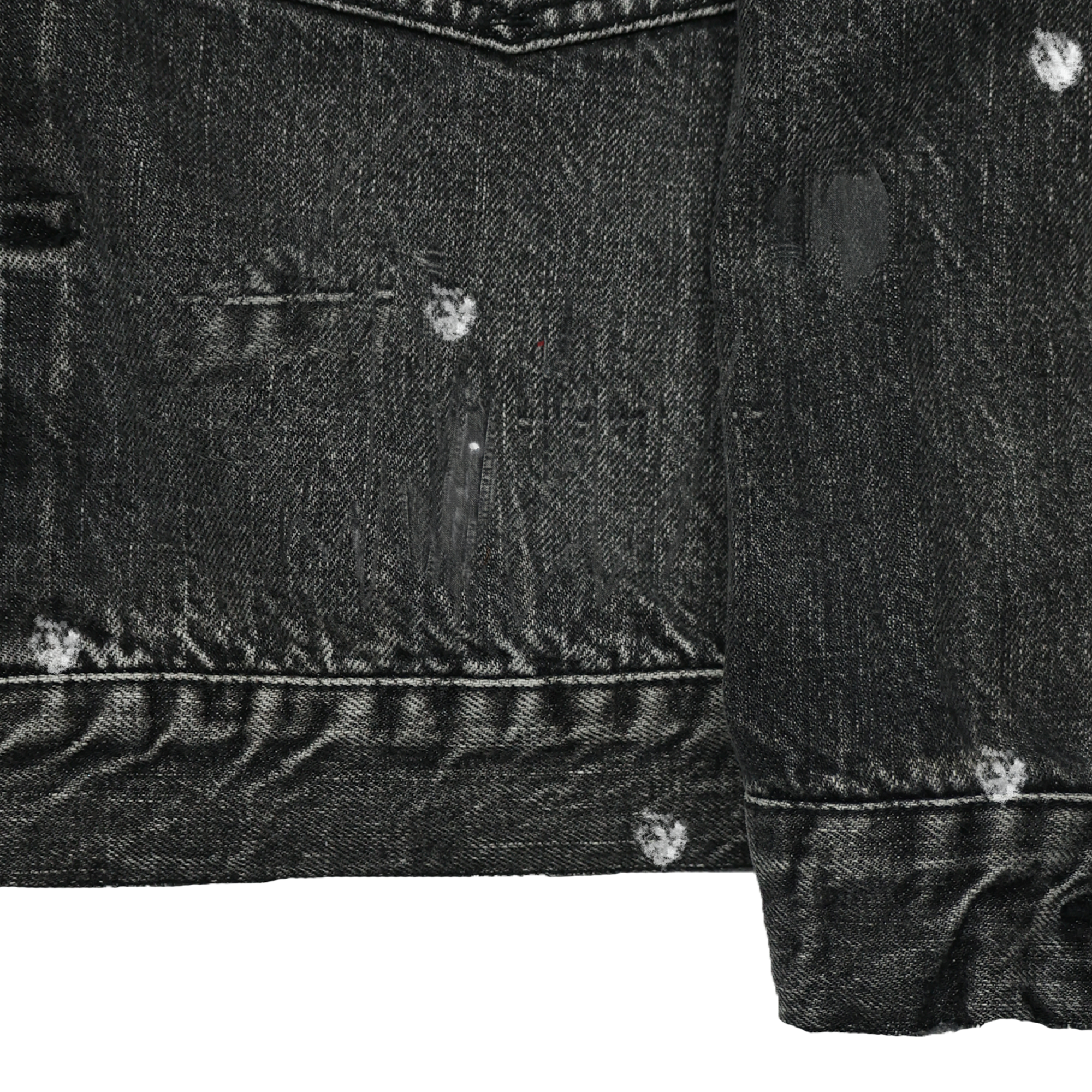 2102BKHW-SP - Type 2 Black Denim Jacket Dartford Splatter