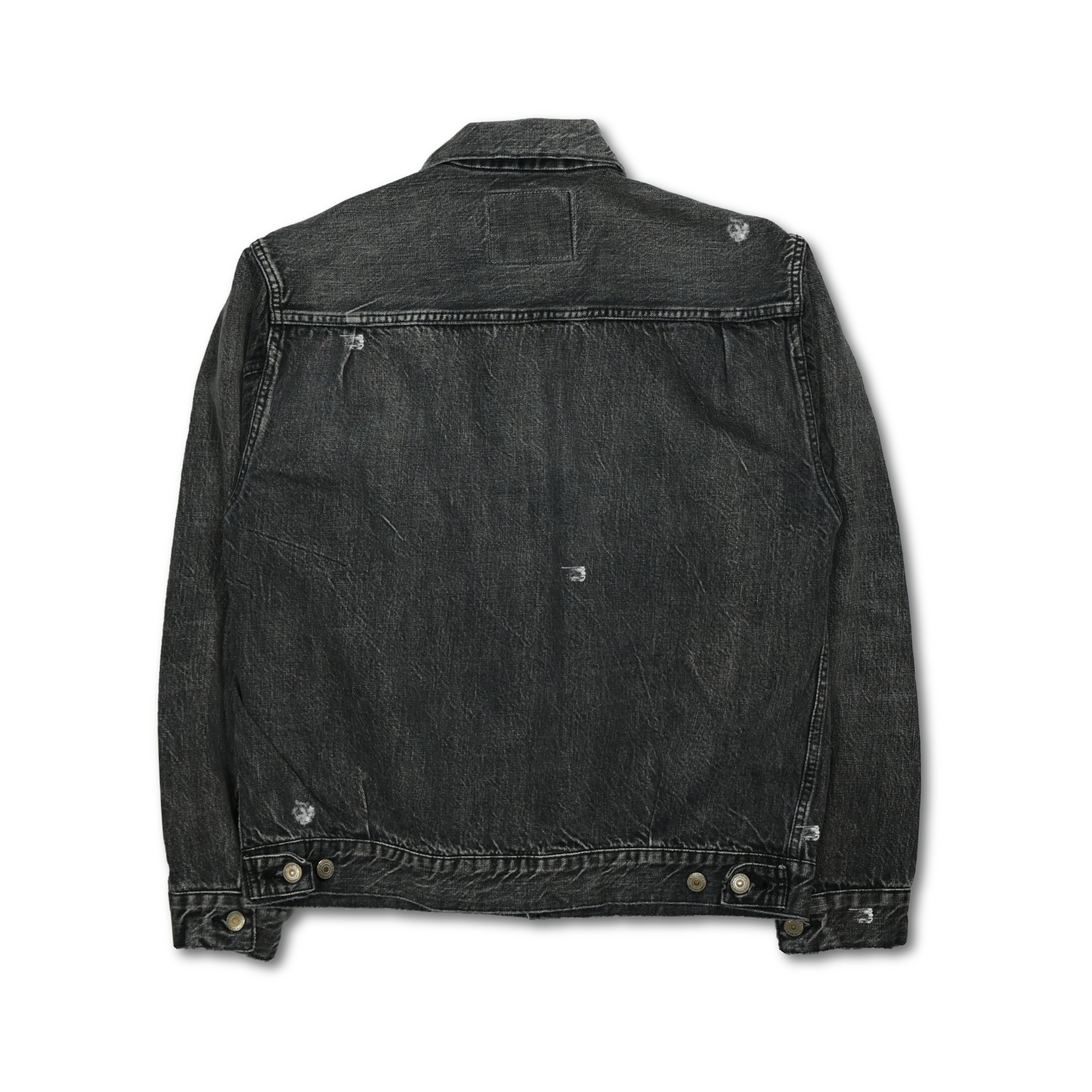 2102BKHW-SP - Type 2 Black Denim Jacket Dartford Splatter