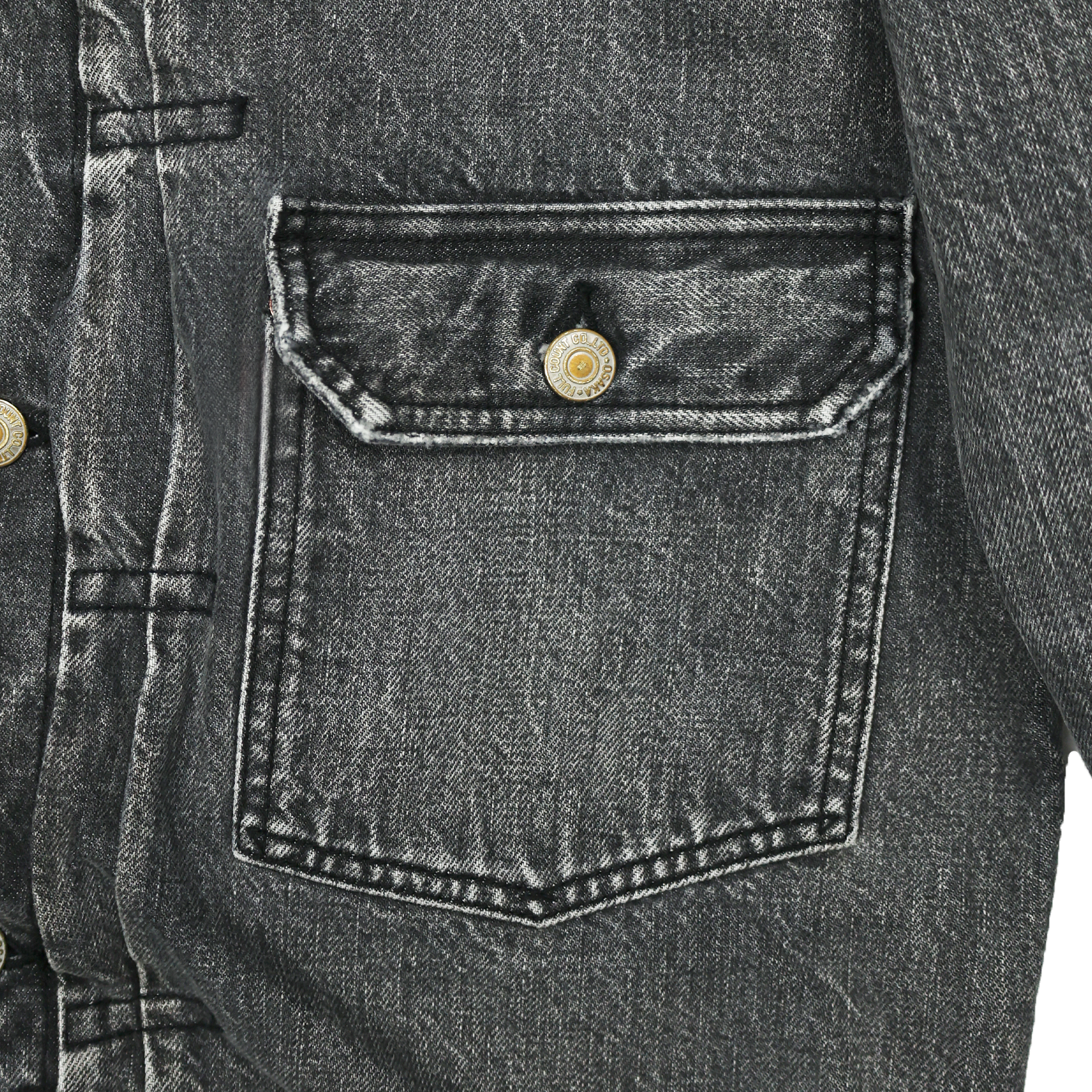 2107BKHW-SP - Type 1 Black Denim Jacket Dartford Splatter
