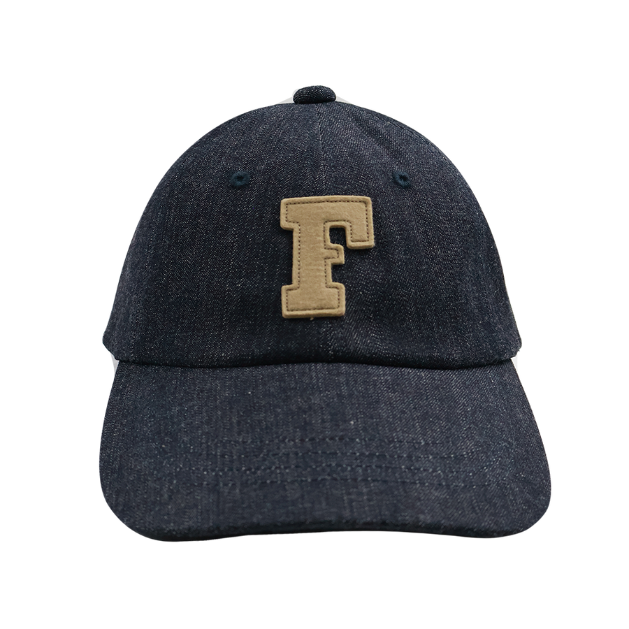 [2026SS] 6843L 6Panel Low-Crown Denim Baseball ’F’ Cap