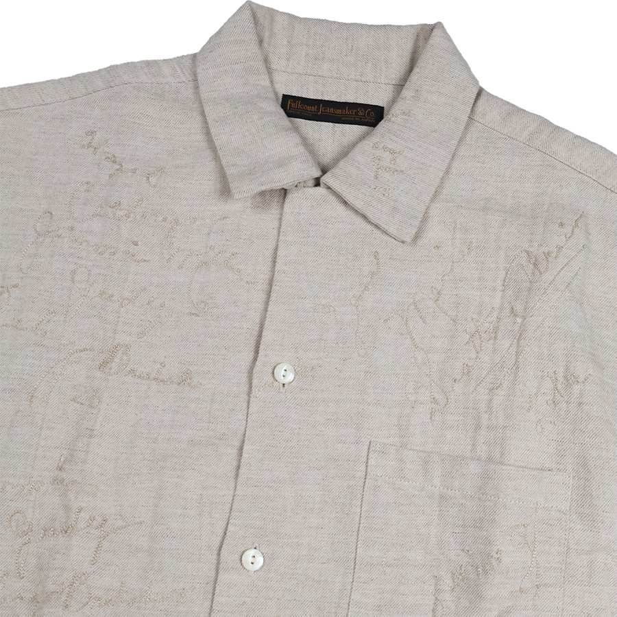 [2026SS] 4100-1 Embroidery Signature Open Collar S/S Shirt