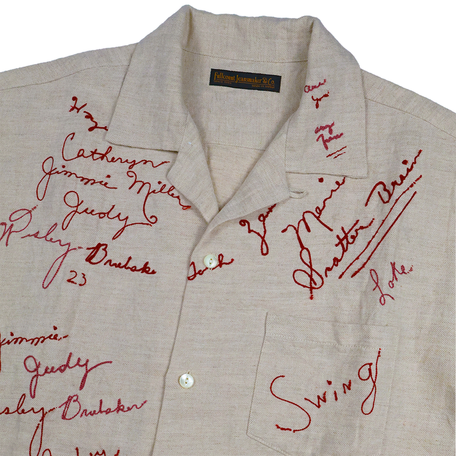 [2026SS] 4100-1 Embroidery Signature Open Collar S/S Shirt