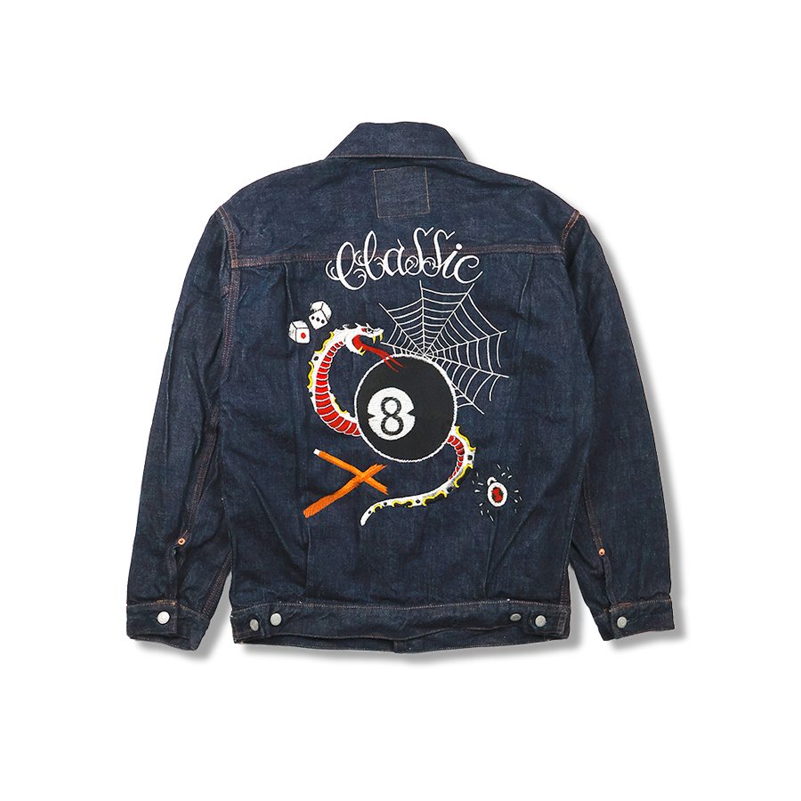 [2026SS] 2102E Classic Tattoo Embroidery Type 2 Denim Jacket Original Drawing by “HORIDAI”