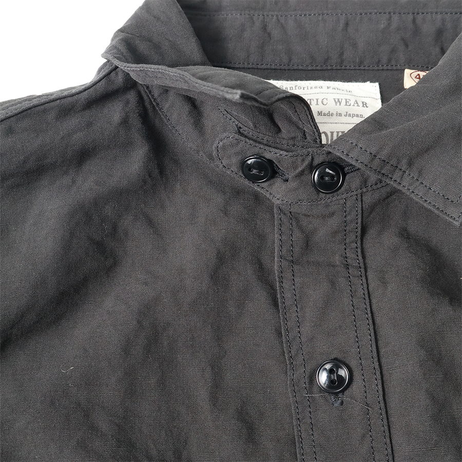 [2026SS] 4091L 20’s Black Cotton/Linen Farmers Shirt