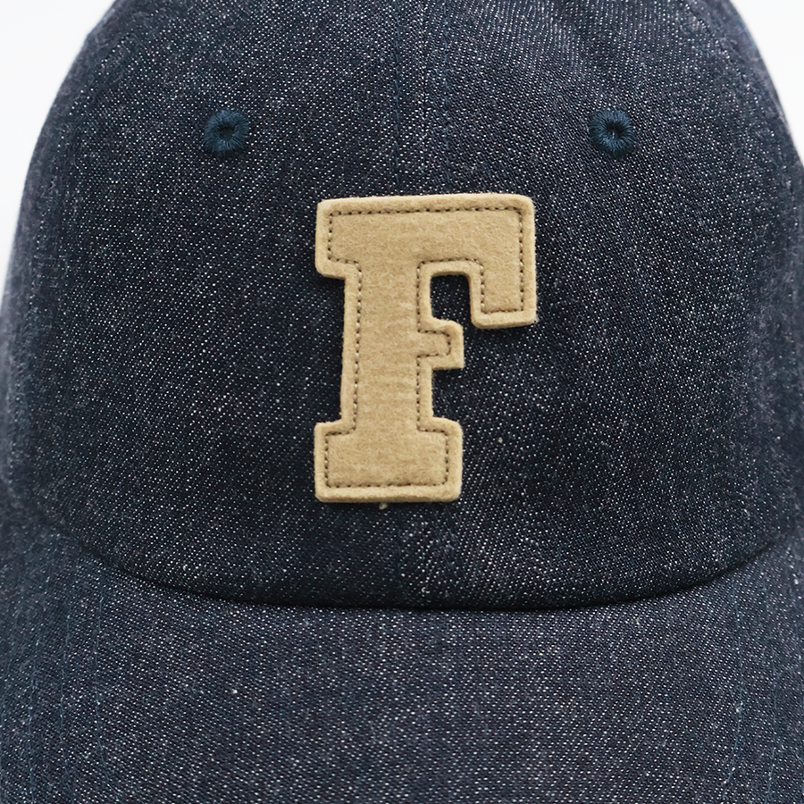 [2026SS] 6843L 6Panel Low-Crown Denim Baseball ’F’ Cap