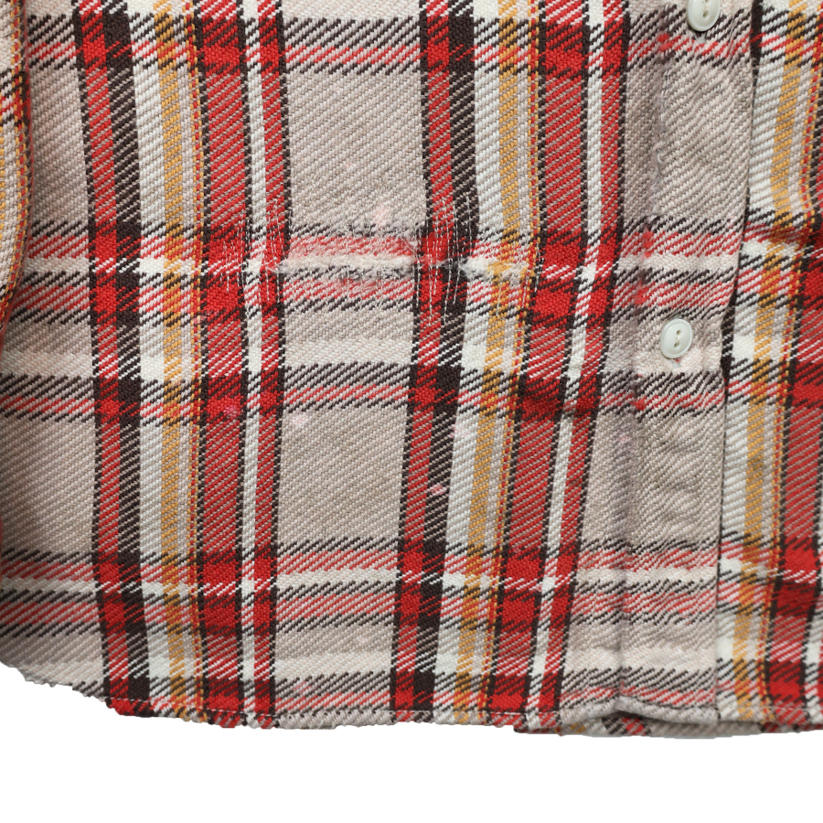 [2025AW] 4094HW Original Cotton Check Flannel Work Shirt Fade＆Damage