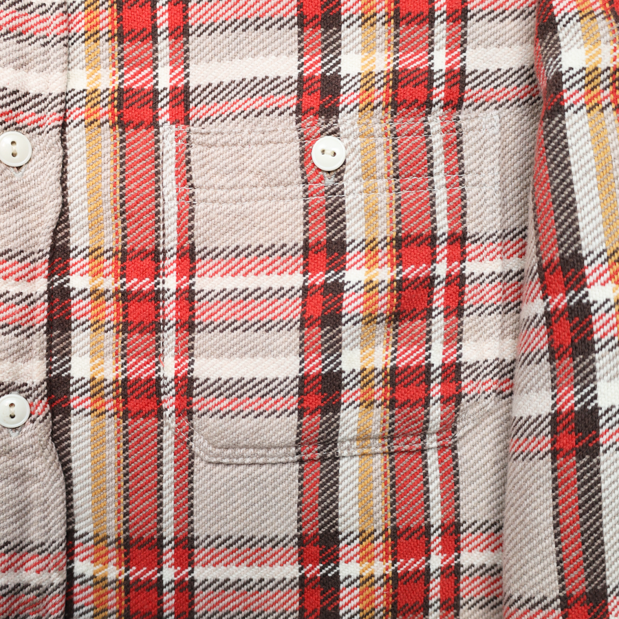 [2025AW] 4094HW Original Cotton Check Flannel Work Shirt Fade＆Damage