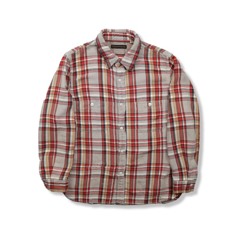 [2025AW] 4094HW Original Cotton Check Flannel Work Shirt Fade＆Damage
