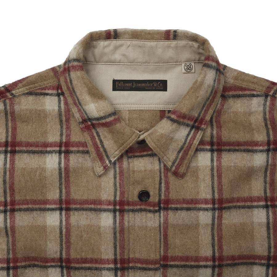 [2025AW] 4096 Wool Shaggy Check Work Shirt