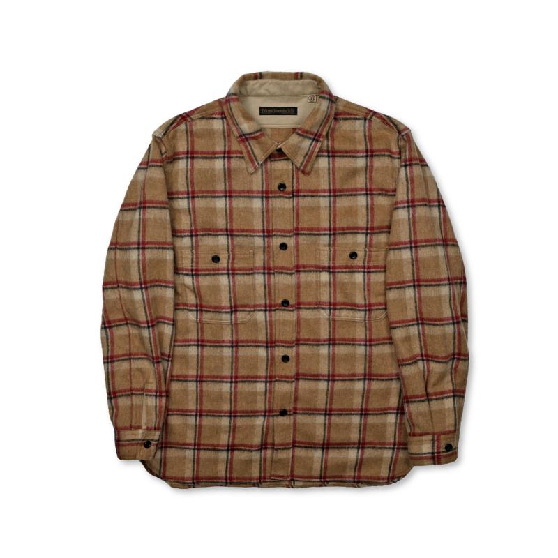 [2025AW] 4096 Wool Shaggy Check Work Shirt