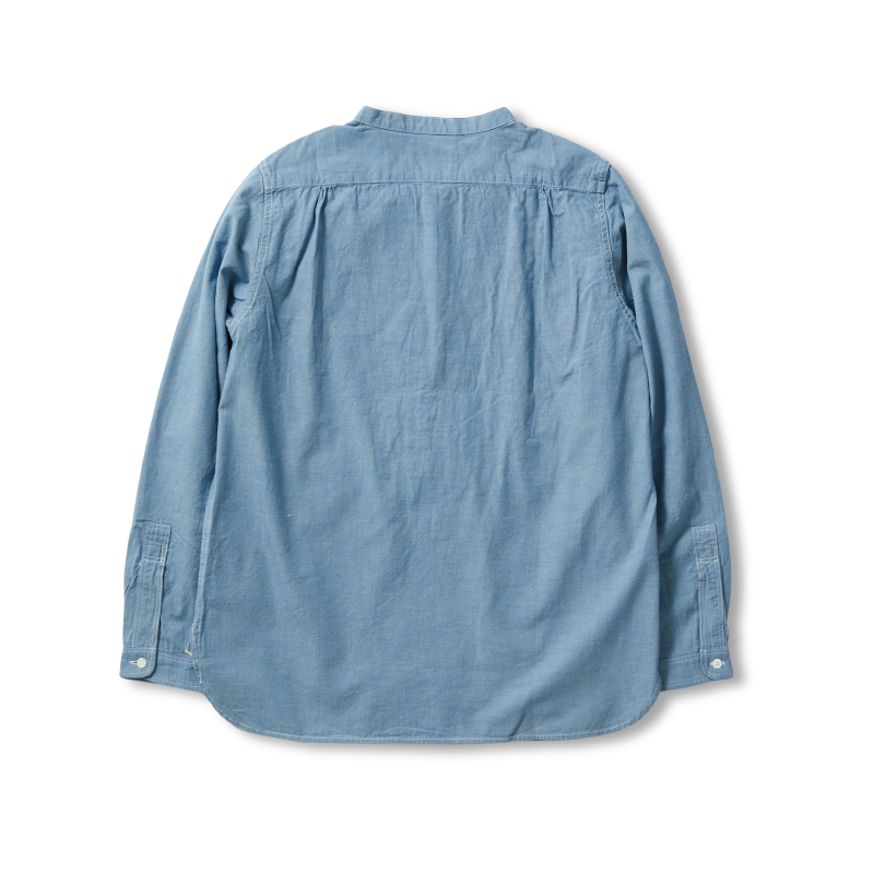 4900 - Stand Collar Chambray Shirt (Blue)
