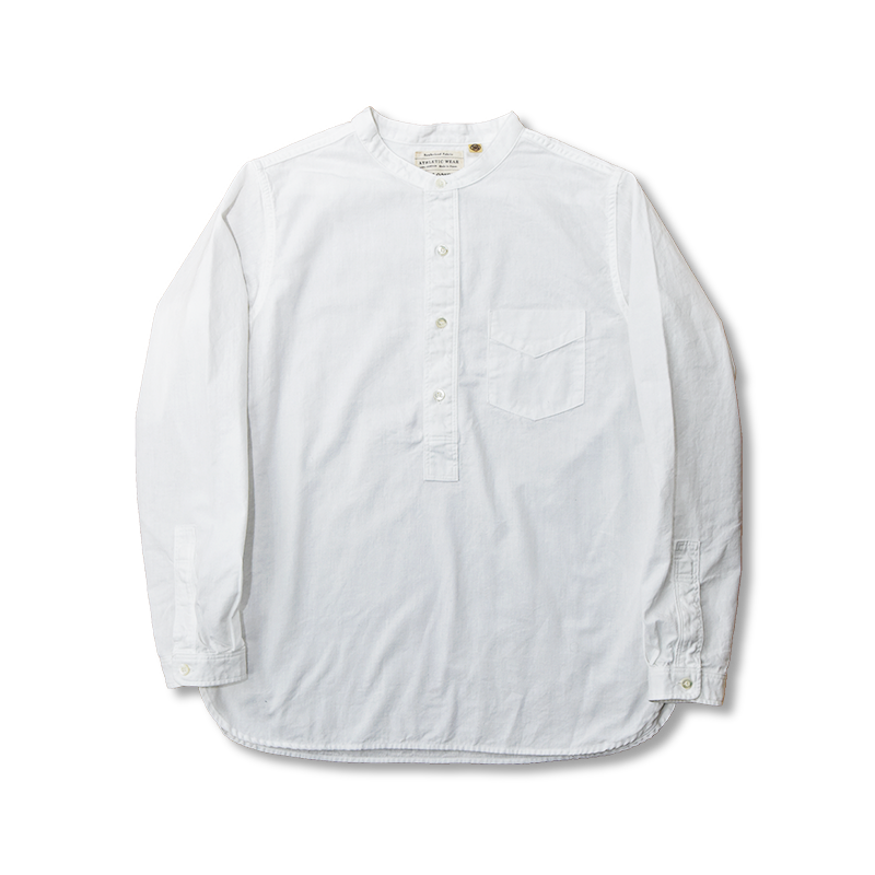 [White in stock] 4900 - Stand Collar Chambray Shirt (Size 48 Added)