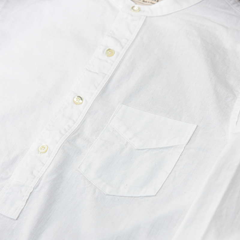 [White in stock] 4900 - Stand Collar Chambray Shirt (Size 48 Added)