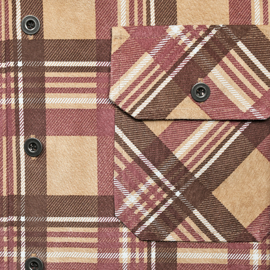 [2025AW] FL-4000 Suede Leather Check Work Shirt