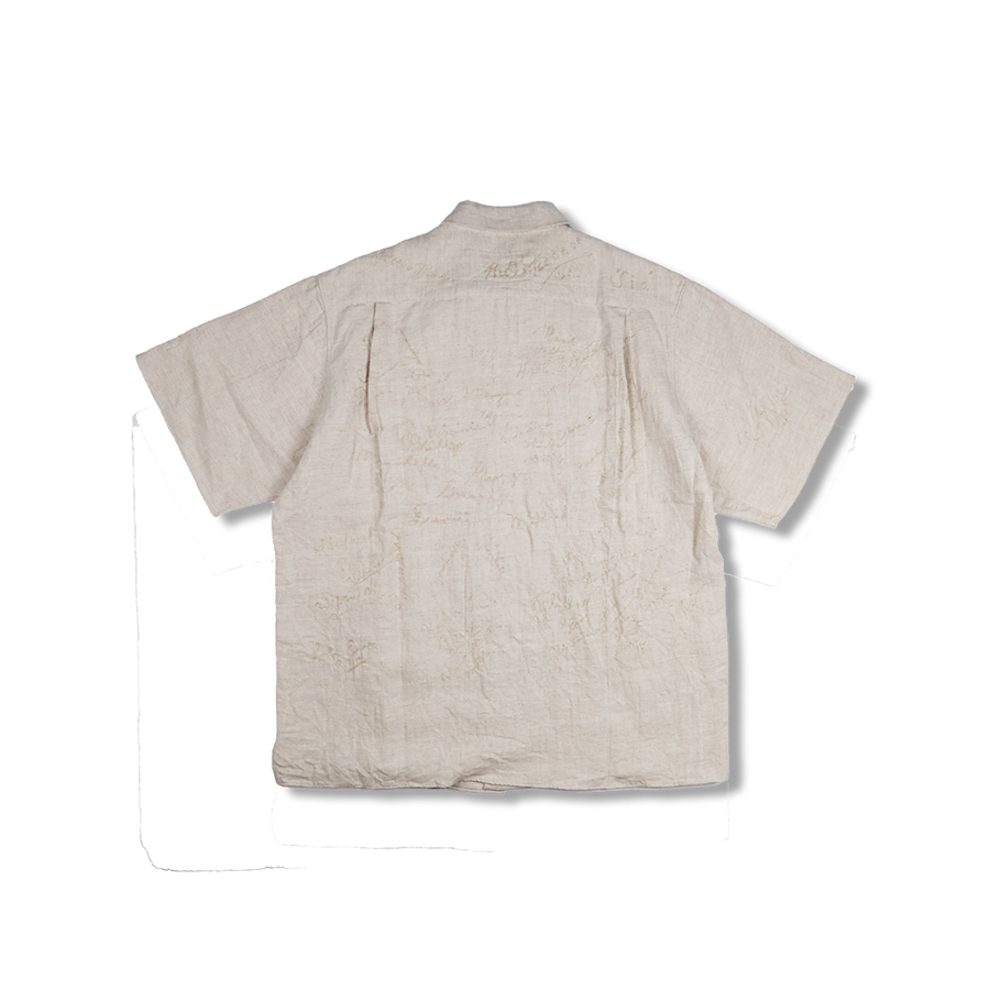 [2026SS] 4100-1 Embroidery Signature Open Collar S/S Shirt