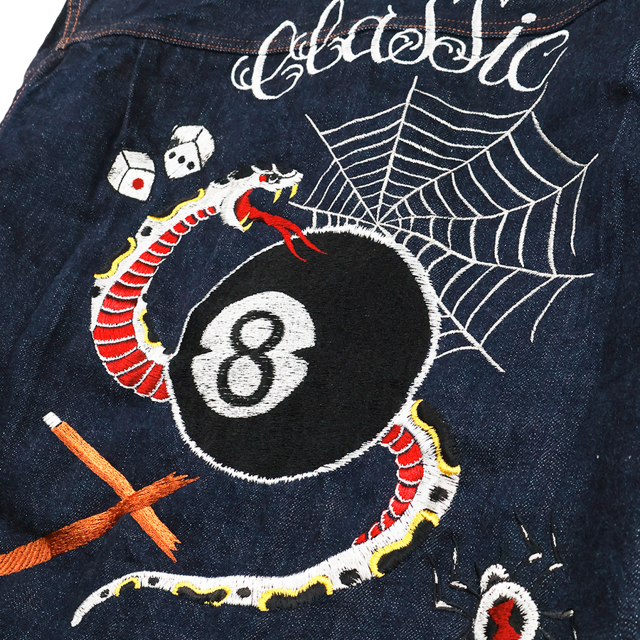 [2026SS] 2102E Classic Tattoo Embroidery Type 2 Denim Jacket Original Drawing by “HORIDAI”