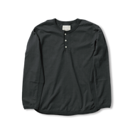 5222LH-21 - Flat Seam Heavyweight Long Sleeve Henley T-Shirt -