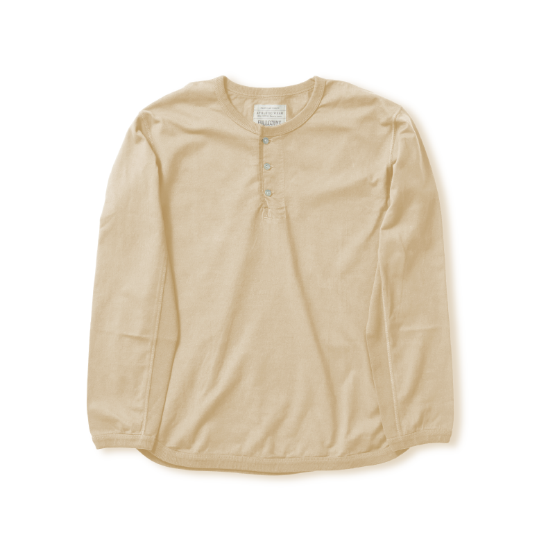 5222LH - Flat Seam Heavyweight Long Sleeve Henley T-Shirt -