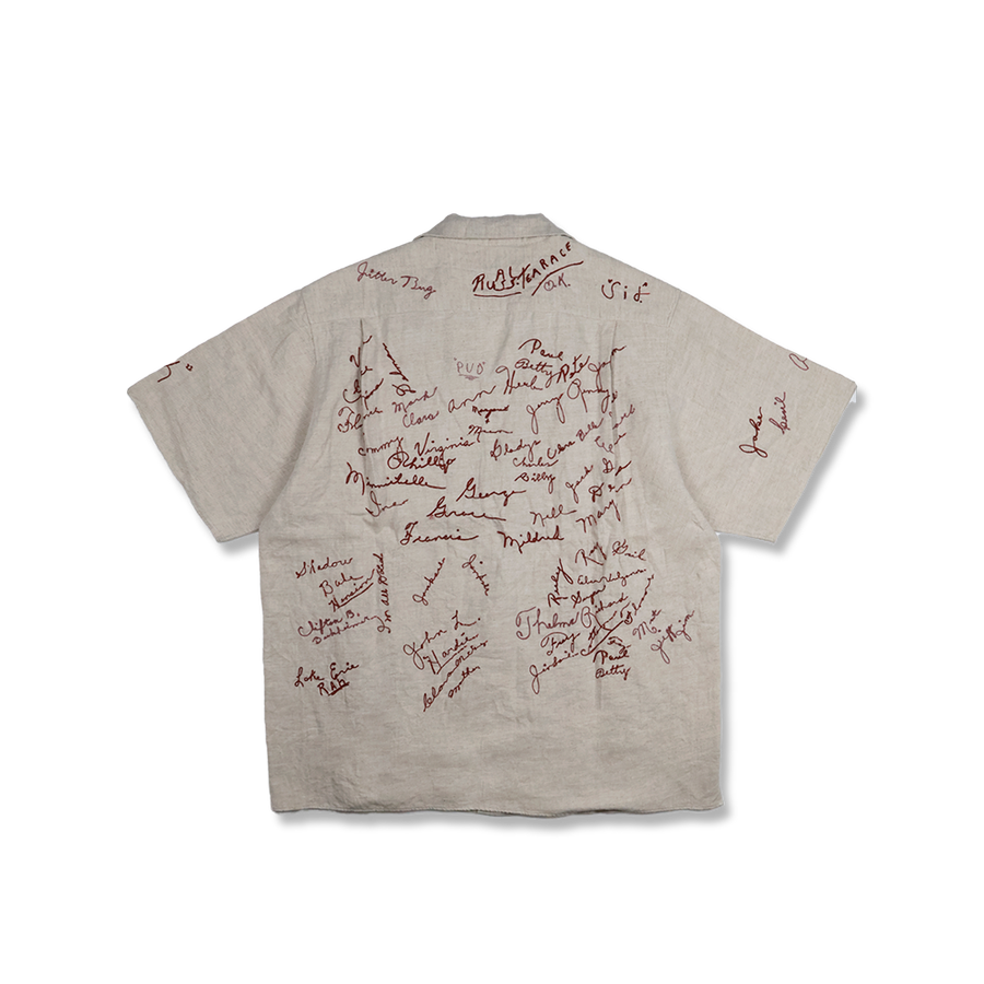 [2026SS] 4100-1 Embroidery Signature Open Collar S/S Shirt