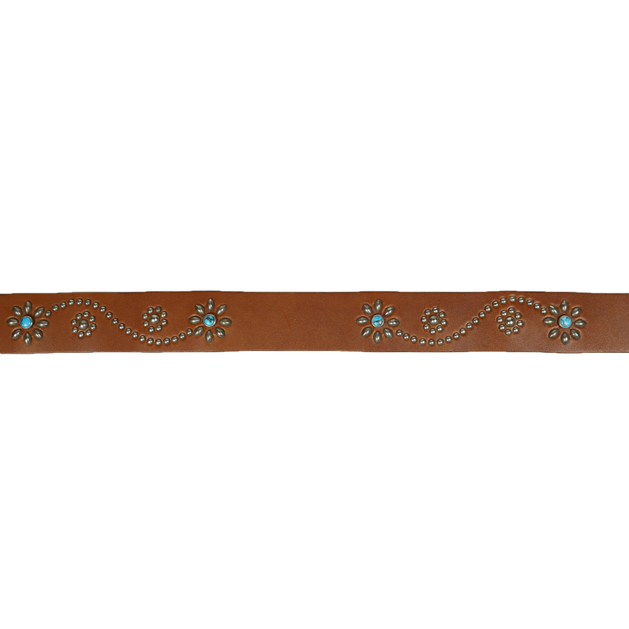 [2025SS] 6214HTC - Turquoise Flower Studs Belt by Zip Stevenson HTC