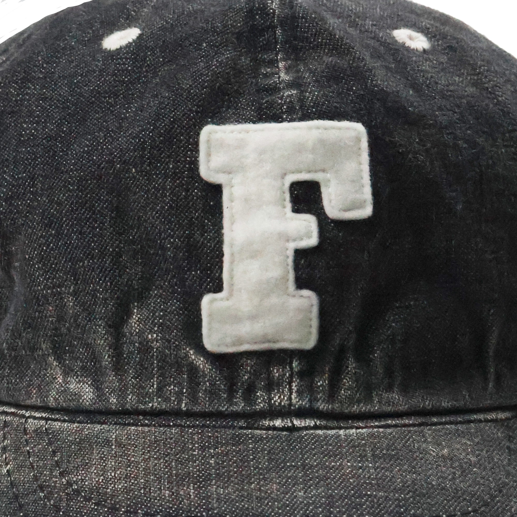 2025SS] 6843HW - 6Panel Denim Baseball Cap 'F' Patch Vintage