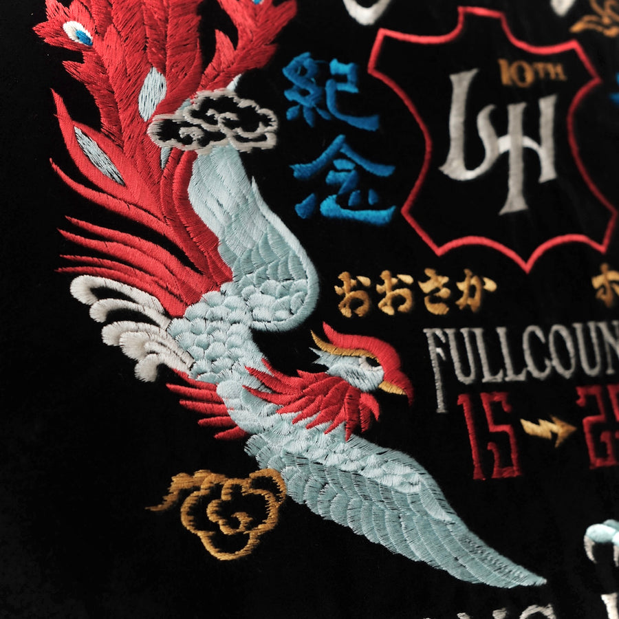 2000LH LEATHER HEALER x FULL COUNT Dragon & Phoenix Souvenir Jacket & Souvenir Porcelain Plate Set