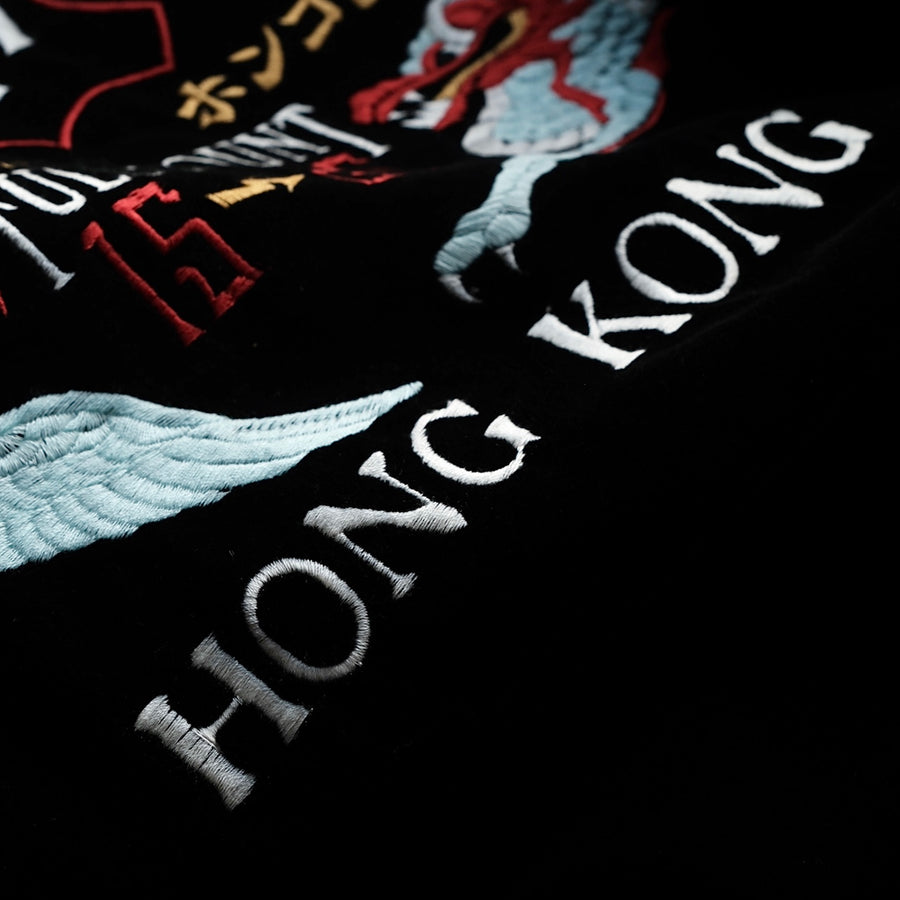 2000LH LEATHER HEALER x FULL COUNT Dragon & Phoenix Souvenir Jacket & Souvenir Porcelain Plate Set