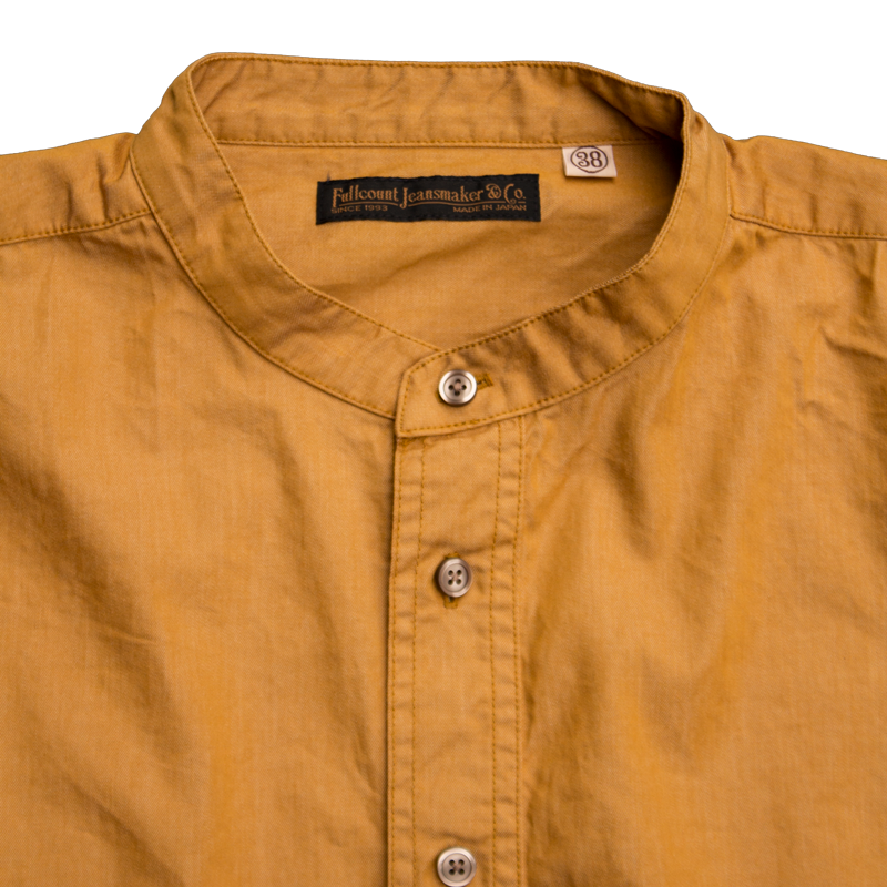 4065-2 Relax Light Denim Band Collar Long Shirt.