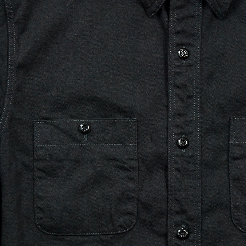 4890BKBK Black Black Denim Work Shirt