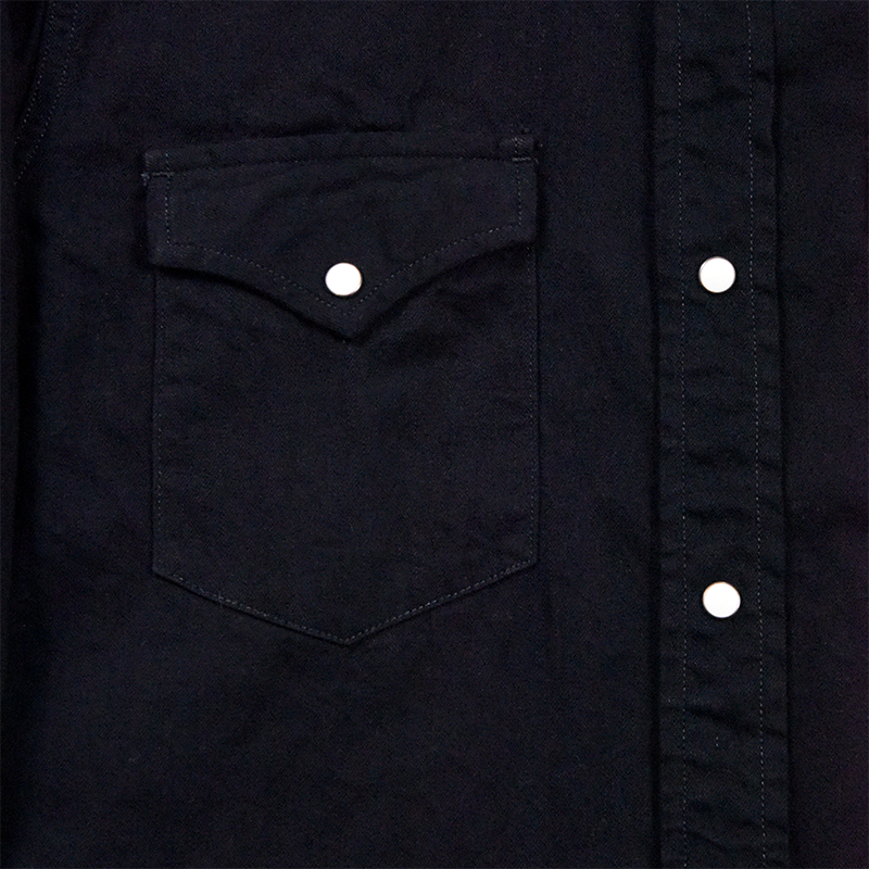 4894BKBK Black Black Denim Western Shirt