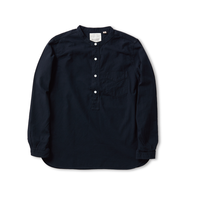 4900-21 - Stand Collar Chambray Shirt - – FULLCOUNT