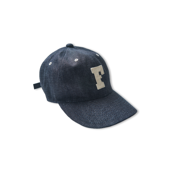 6843 - 6 Panel Denim Baseball 'F' Cap - – FULLCOUNT