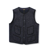 BROWNY'S BEACH CLOTH VEST ダークグレー BROWN'S BEACH JAVKET - Beach Cloth Vest in Oxford Grey at TEMPO