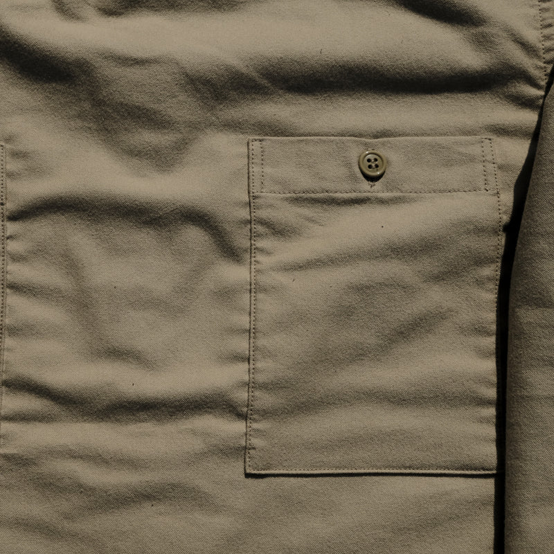 4069-1 Plain Cotton Flannel Pullover Mock Neck Shirt